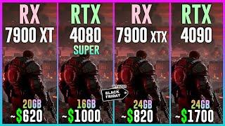 RX 7900 XT vs RTX 4080 SUPER vs RX 7900 XTX vs RTX 4090 - Test in 25 Games