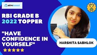 RBI Grade B 2022 Success Story | Harshita Sabhlok | Know Her Strategy | Topper Interview