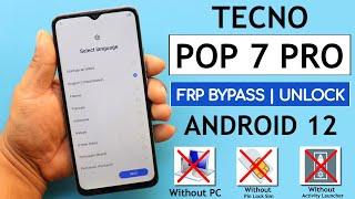 Tecno POP 7 Pro (BF7h) Frp Bypass/Unlock Without PC Fix - Apps Not Open/Disable Solution 2023