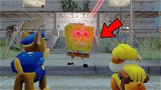 EVIL SCARY SPONGEBOB IS LOOKING FOR US! HIDDEN PAW PATROL CHASE ROCKY (Garry's Mod)