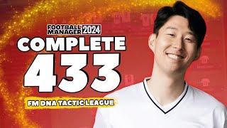 Complete 433 FM24 tactic - FM DNA Tactic League - Football Manager 2024