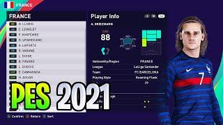 FRANCE Players Faces & Ratings | PES 2021