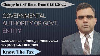 Change in GST Rates from 01.01.2022 GOVERNMENTAL AUTHORITY OR GOVT.  ENTITY