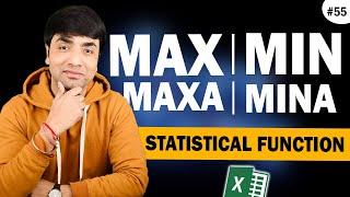 MAX and MIN Function in Excel | How to use MAXA and MINA Function