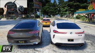 GTA 5 - 2022 BMW X6 M Competition & Mercedes-Benz GLE Coupe - Steering Wheel Gameplay