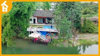 We bought a wooden house with river view, Cleaned up weeds and renovated the abandoned house ▶2