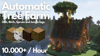 AUTOMATIC TREE FARM OAK, BIRCH, SPRUCE AND JUNGLE WOOD | Minecraft Tutorial | Java [1.21+]