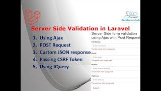 Laravel Lession #6 | Server Side Validation with Ajax| Ultimate Guide & Tips 2023 for Web Developers