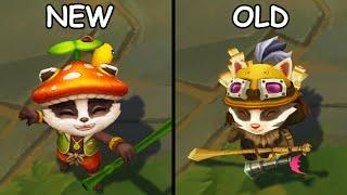 All Teemo Skins New vs Old Comparison ASU Rework 2024 (League of Legends)