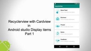 Recyclerview with Cardview in Android Studio Part 1: Dispaly items