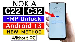 NOKIA C22/C32 : Google Account Bypass | ANDROID 13 (without pc) % Working