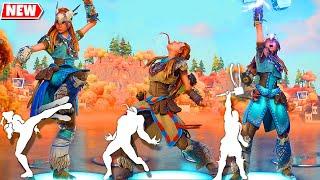 Aloy Fortnite Skin (+Ice Hunter Aloy PS5 Exclusive Style) doing all Built-In Emotes!