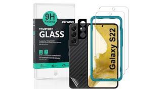 Samsung Galaxy S22 5G Tempered glass ibywind Protector With Easy Install Kit & Camera Lens Protector
