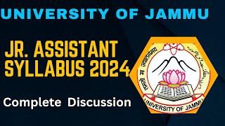 Jammu University Junior Assistant Syllabus 2024 | University of Jammu Junior Assistant Syllabus 2024