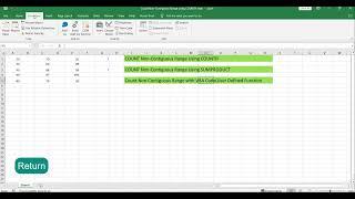 How to Count Non Contiguous Range in Excel