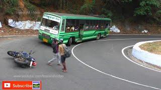 Tourist Vlog: The bike overturned on the Ooty Bend Road, Bus Driver acted intelligently.