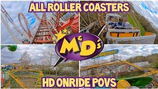 M&D's Scotland's Theme Park - All Roller Coasters HD On-Ride POVs