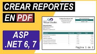 Como crear reportes PDF en C# | ASP.NET CORE 7 