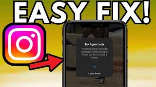 HOW TO FIX Try Again Later on Problem Instagram | instagram try again later error Restrict Activity