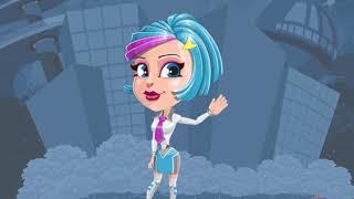 Adobe Character Animator Puppet Template - Urania the Energetic Future Girl, design by GraphicMama