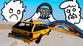 Sharing Car Control on a DESTRUCTIVE Downhill Endurance in BeamNG Drive