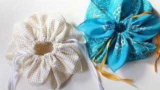 ＤＩＹ *＊ Petal drawstring bag tutorial, by hand sewing. ＊*