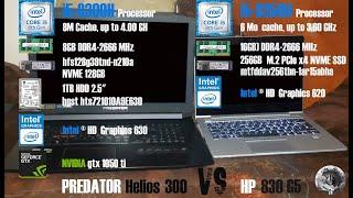 i5-8300H vs i5-8350U  PREDATOR HELIO 300 VS HP 830 G5#computer#boot#start#speedtest#booting#HDD #SSD