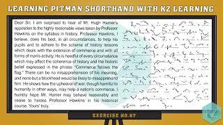 Exercise No.67 @ 60 WPM - Pitman Shorthand Dictation - KZ Learning #shorthand