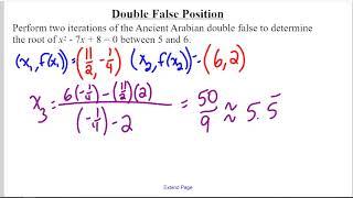 Determining Roots with Double False Position Solutions