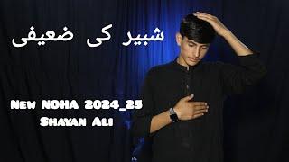 SHABBIR  KI ZAIFIi | NEW NOHA SHAYAN ALI | 2024_25| HAZRAT ALI AKBAR NOHA