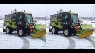 Multihog with Combi Snow Plow & Broom - Split Screen