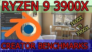 Rendering Benchmark Comparison Ryzen 5 1600X vs Ryzen 9 3900X