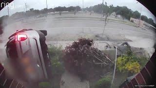 Surveillance video: Crash ends police chase in Muskegon