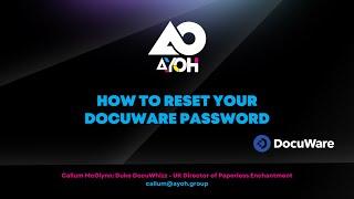 How to reset your DocuWare Password