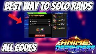 BEST WAY TO SOLO RAIDS IN ANIME DEFENDERS | ALL CODES