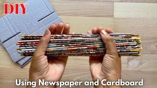 Diy Desktop Organiser using Newspaper and Cardboard || Transfer Waste into Best