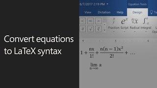 How to convert equations to LaTeX syntax