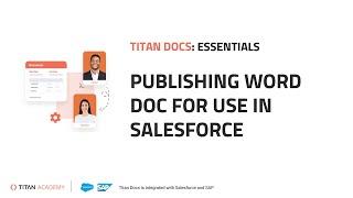 Salesforce Document Generation with Titan: Publish Word Doc