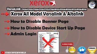 How To Disable Startup Page & Banner Page Xerox Varsalink C7020/C7120/B7025/B7125 || Xerox All Model