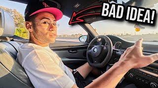 TEACHING MY FRIEND HOW TO DRIVE STICK SHIFT IN MY BMW M3...