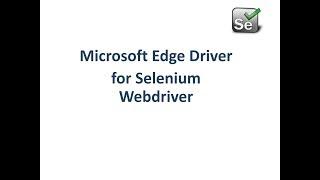 Edge Browser automation using Selenium Webdriver 3.0