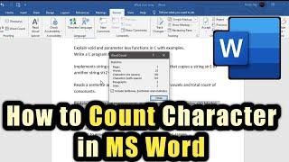 How to Count Character or letters on MS Word || Character count in ms word