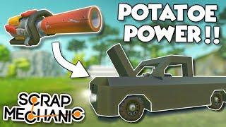 SPUD GUN POWERED VEHICLES! Truck and Flyer - Scrap Mechanic Spud Gun Update Gameplay