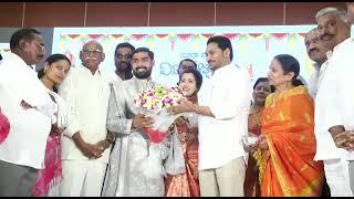 AP CM YS Jagan attended the wedding reception of party activist Sai Prashanth at A plus convention