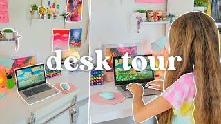 desk tour !!  simple, colorful, & aesthetic *updated*