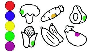 Сурет бояу | Сурет салу көкөністер | Как рисовать Овощи | How to draw Vegetables
