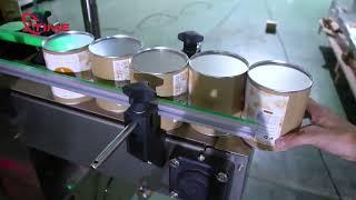 paper can seamer and labeling packaging line