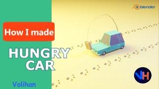 Hungry Car in Blender Modeling Low Poly Car Timelapse