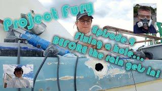 Repairing impact damage in fibreglass - Project Fury Boat Restoration Project Episode 9