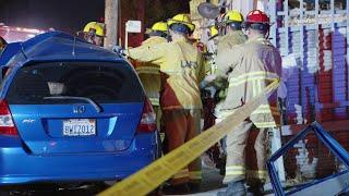 2 Critical, Trapped Inside Vehicle in El Sereno Traffic Collision